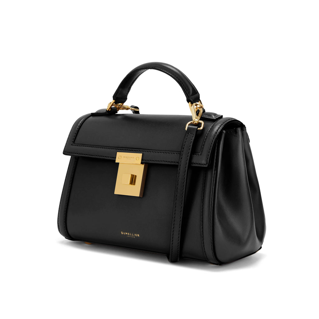 The Paris Crossbody in Black Smooth Leather