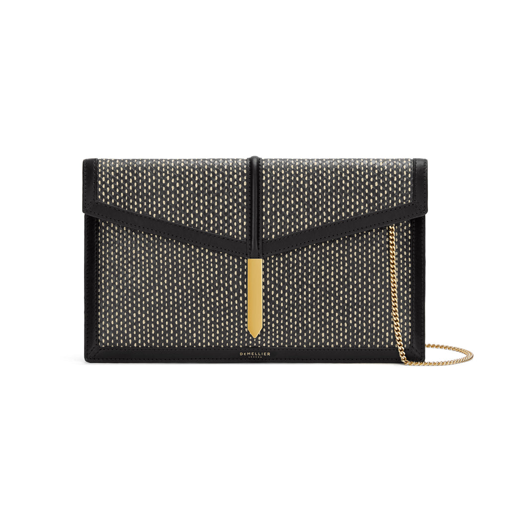 The Tokyo Clutch in Black Dotted Snake Effect