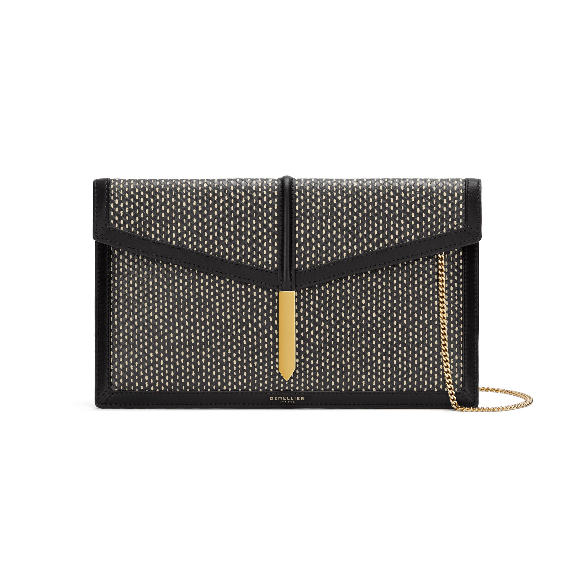 The Tokyo Clutch in Black Dotted Snake Effect