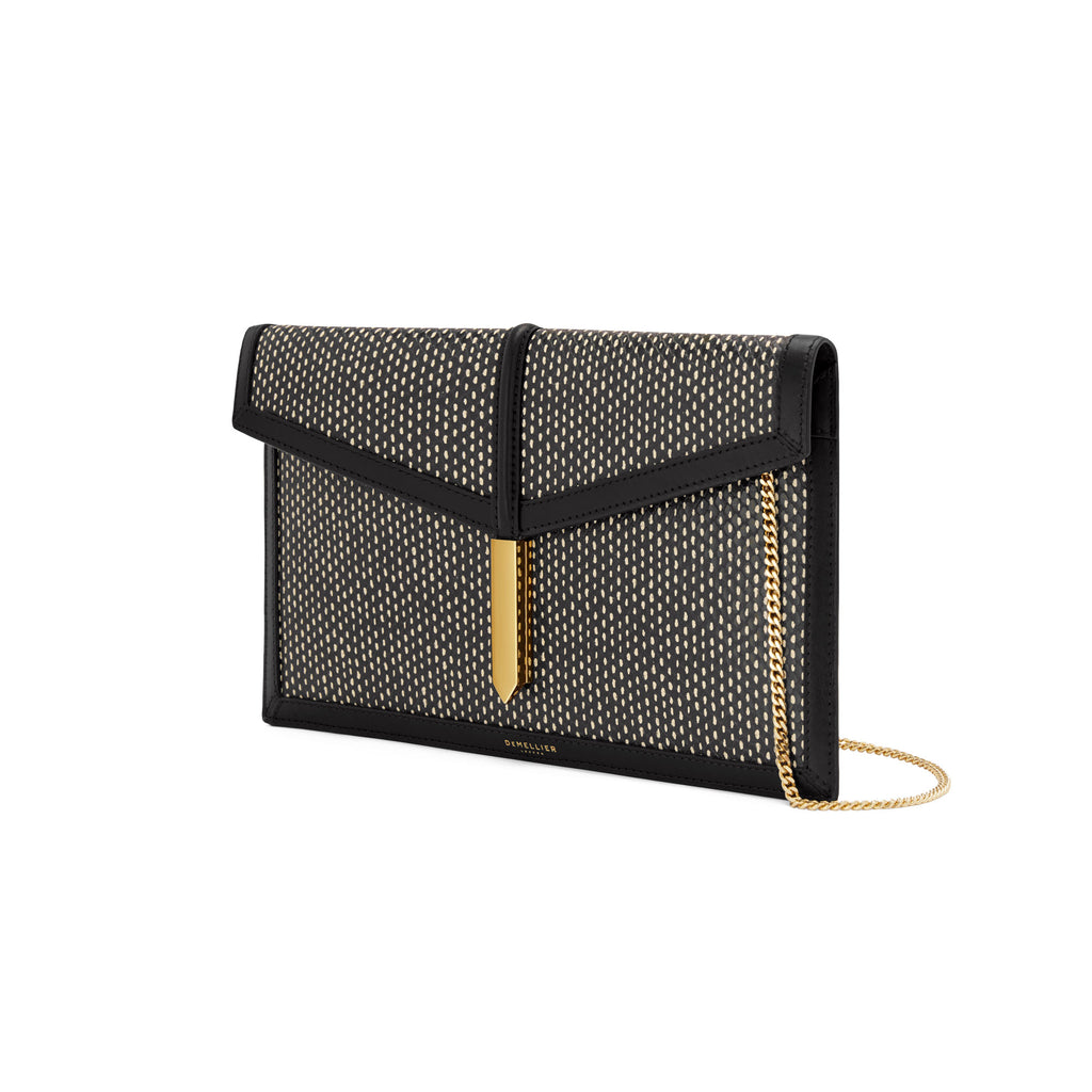 The Tokyo Clutch in Black Dotted Snake Effect