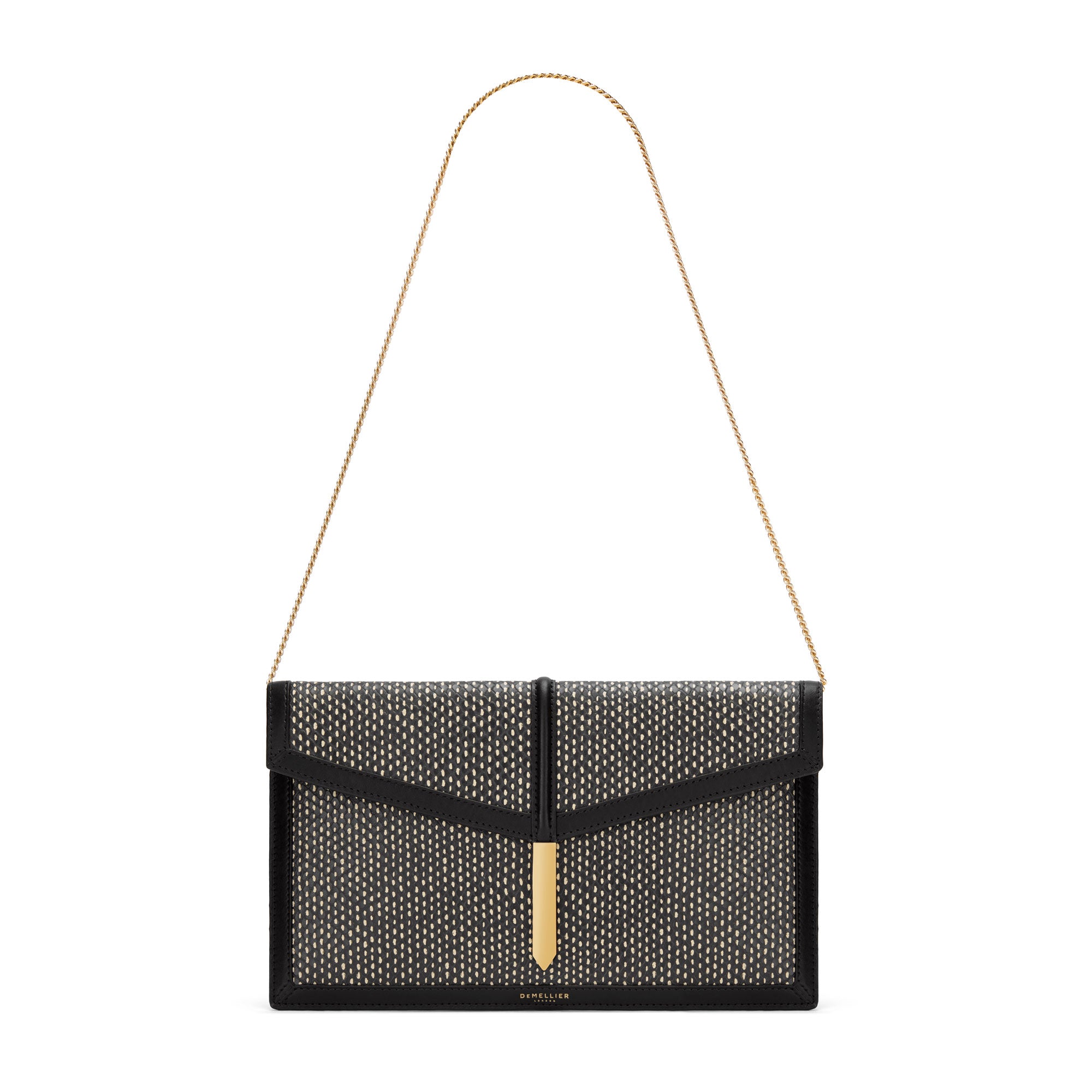 The Tokyo Clutch in Black Dotted Snake Effect