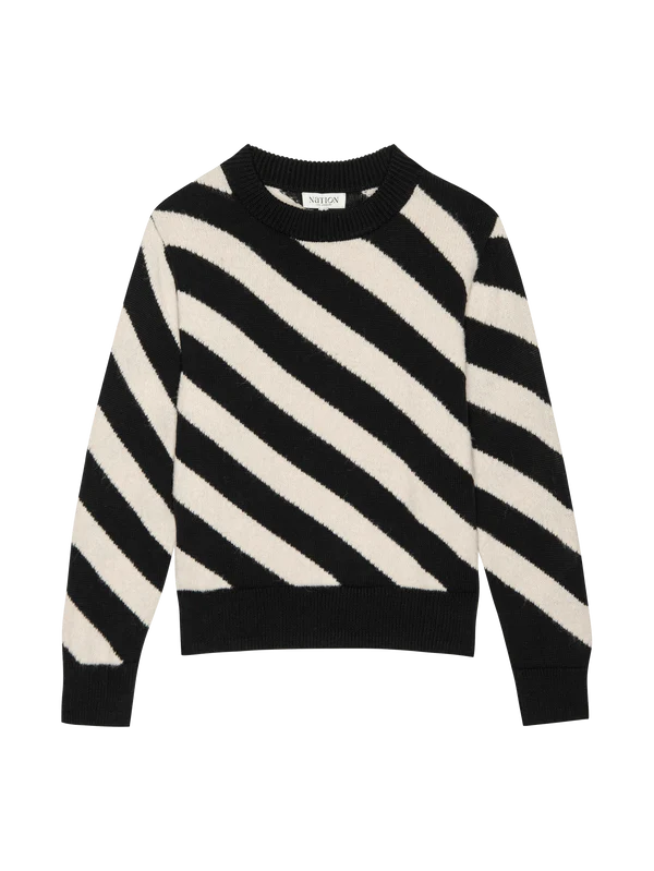 Fabienne Sweater in Parchment Regatta Stripe