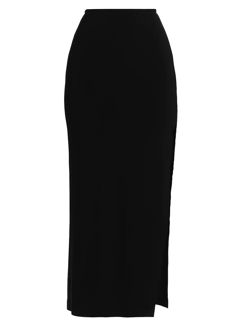 Side Slit Long Skirt in Black