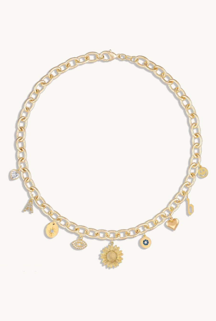 Paloma Bespoke Charm Necklace in Gold 16"