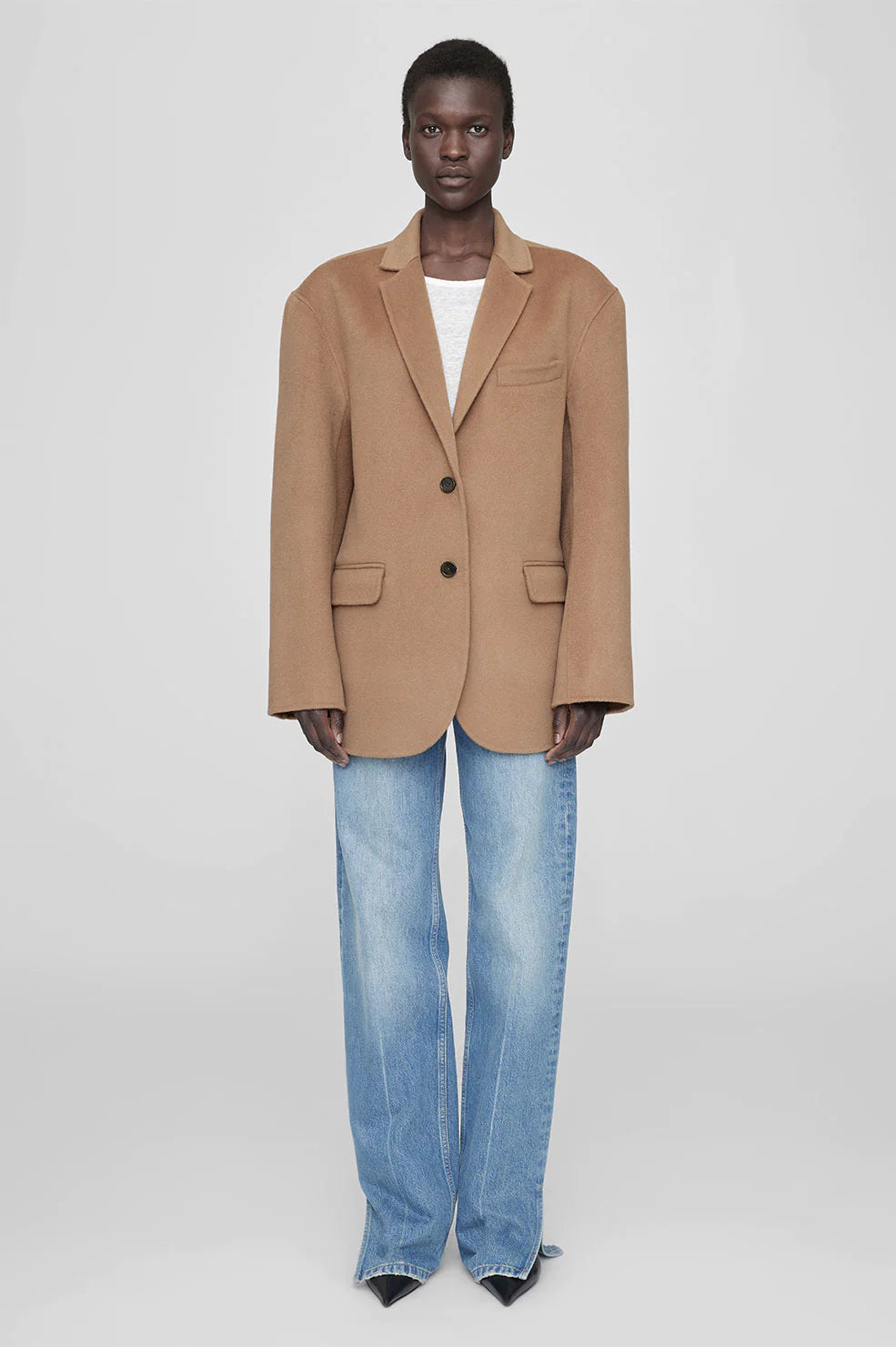 Quinn Blazer in Camel Cashmere Blend