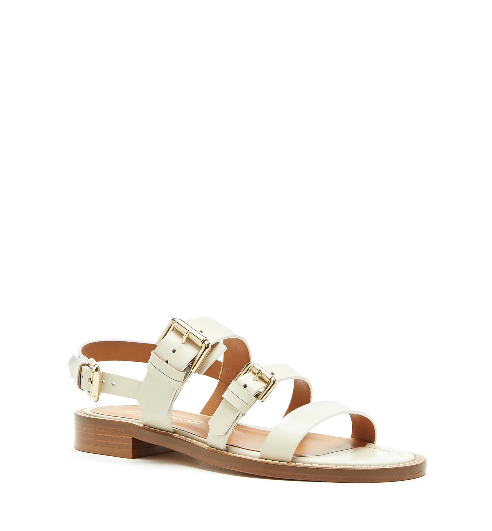 Rey Leather Sandal in Off White