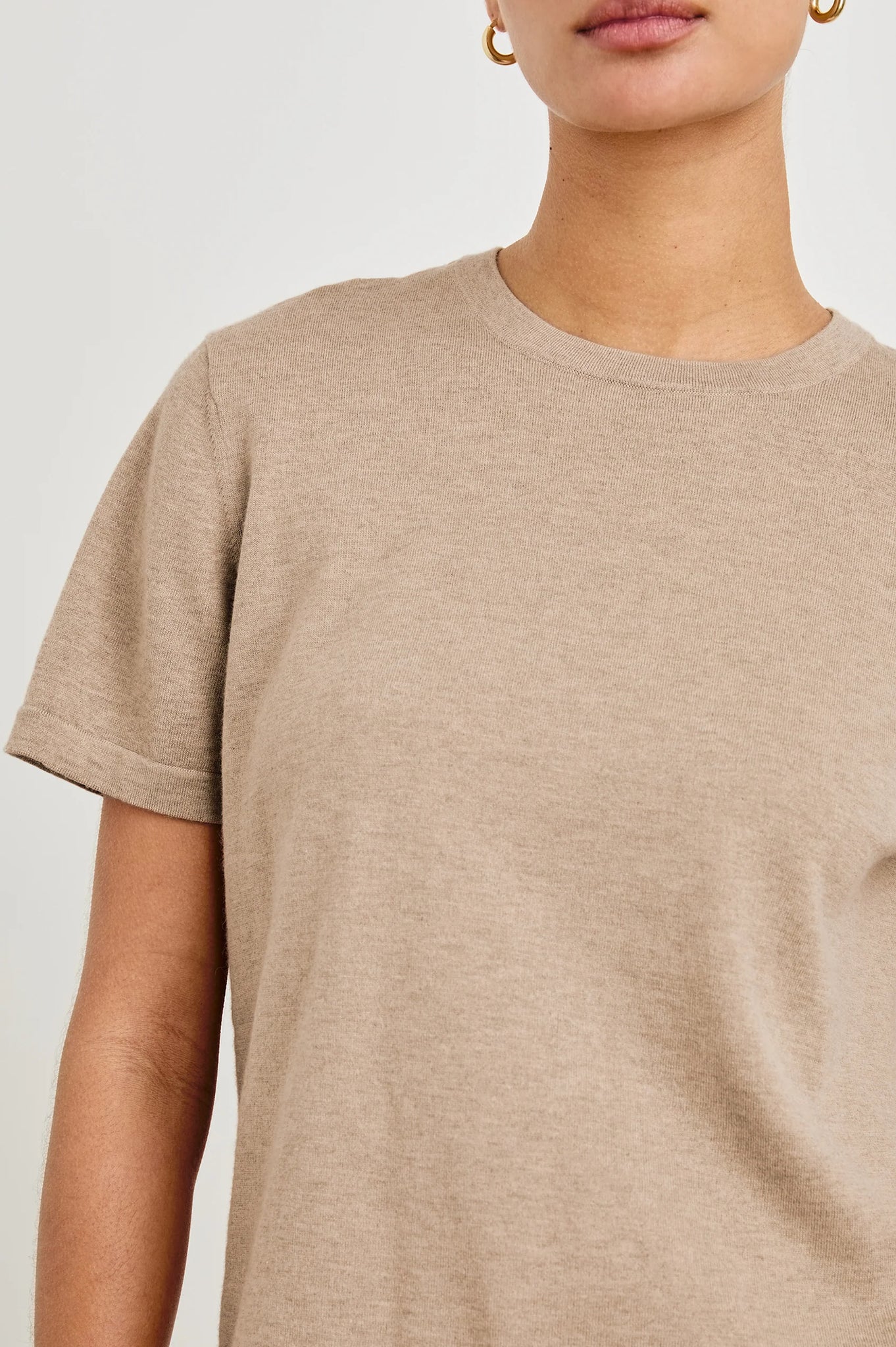 Cotton Cashmere T-Shirt in Heather Oat