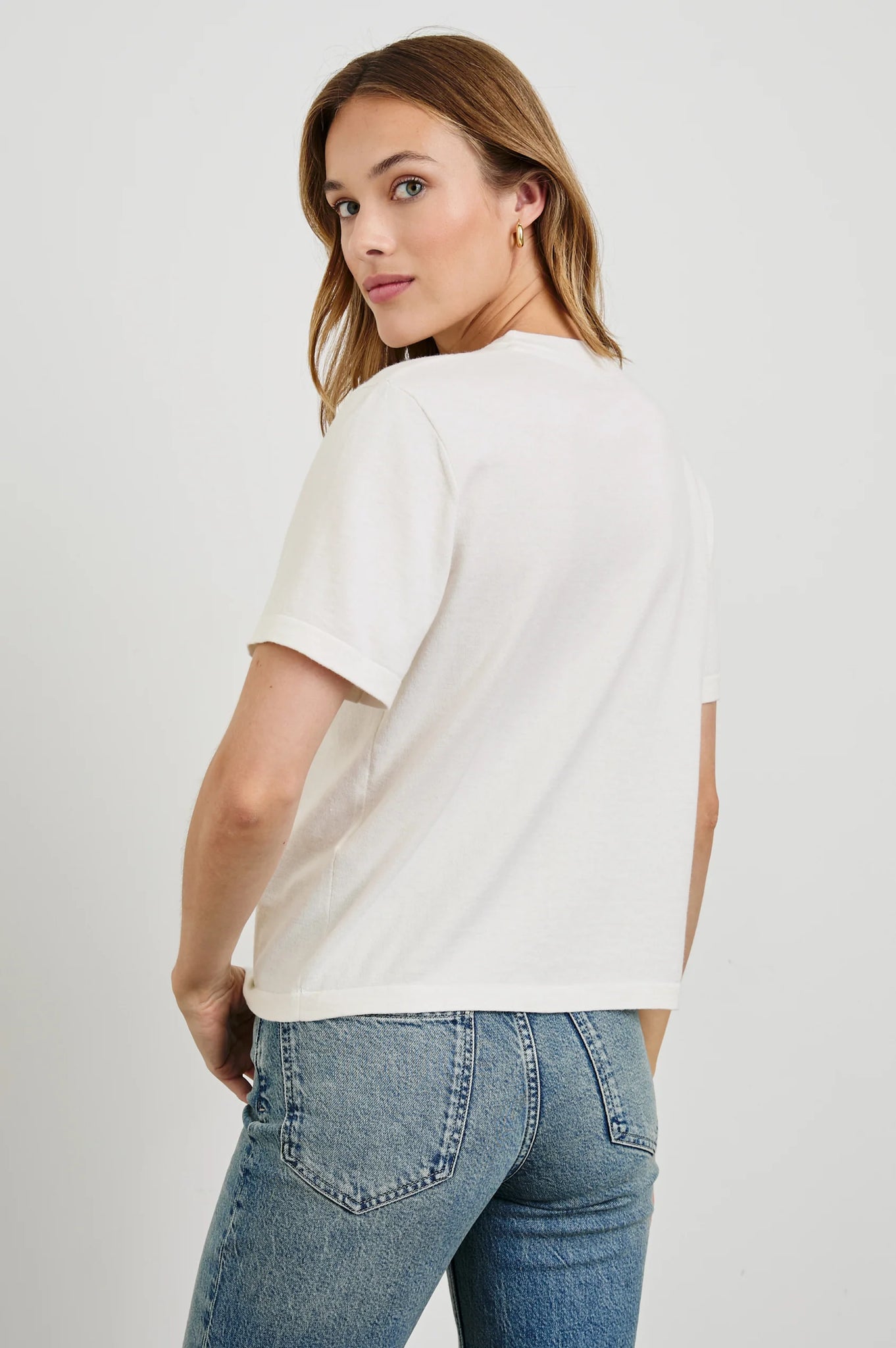 Cotton Cashmere T-Shirt in White