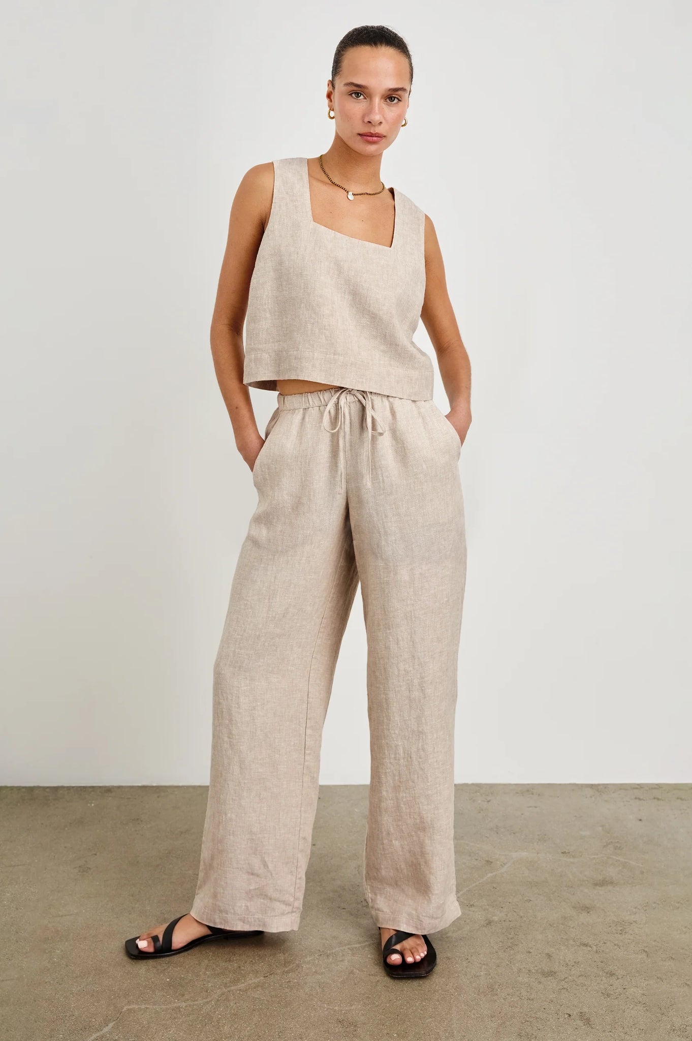 Emmie Pant in Heathered Flax