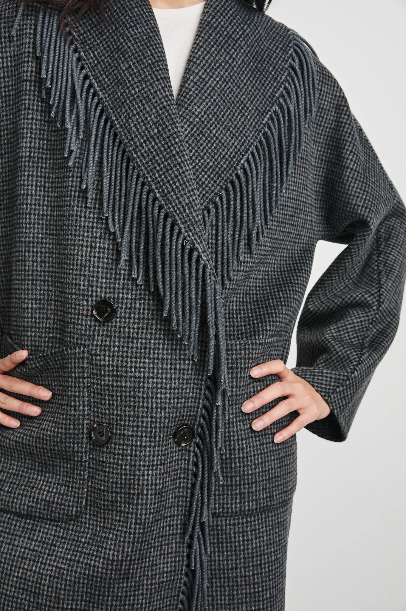 Hugo Coat in Charcoal Check