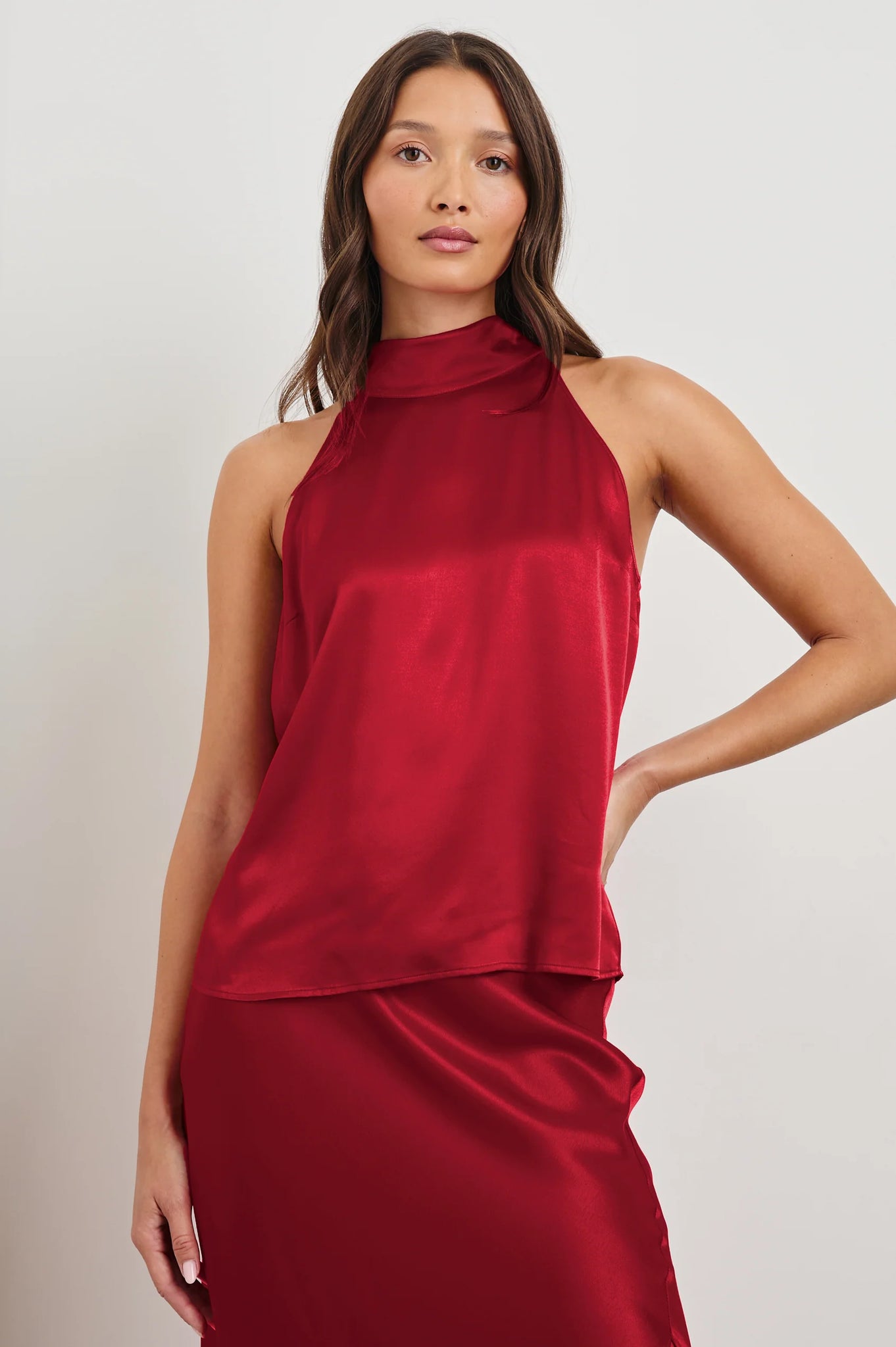 Leah Top in Scarlet