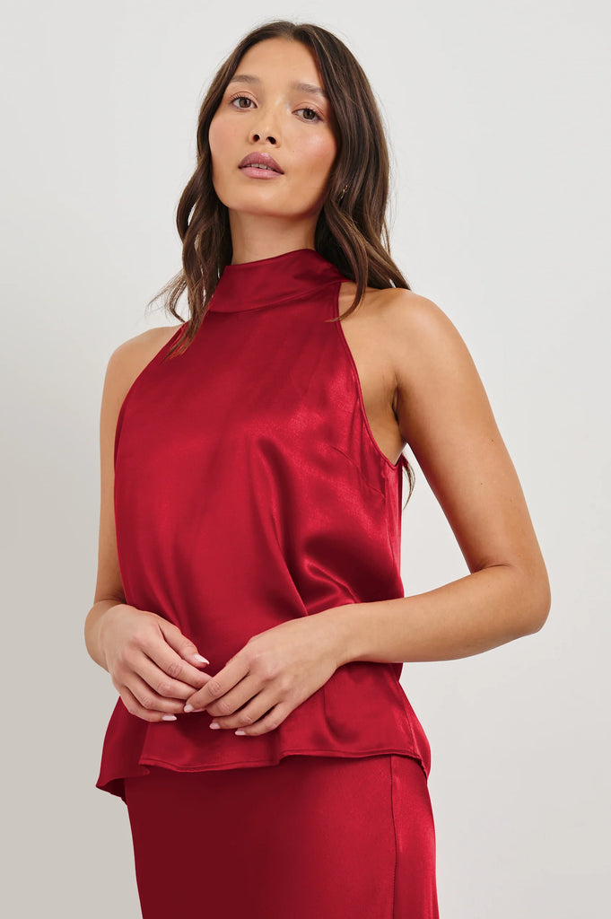 Leah Top in Scarlet