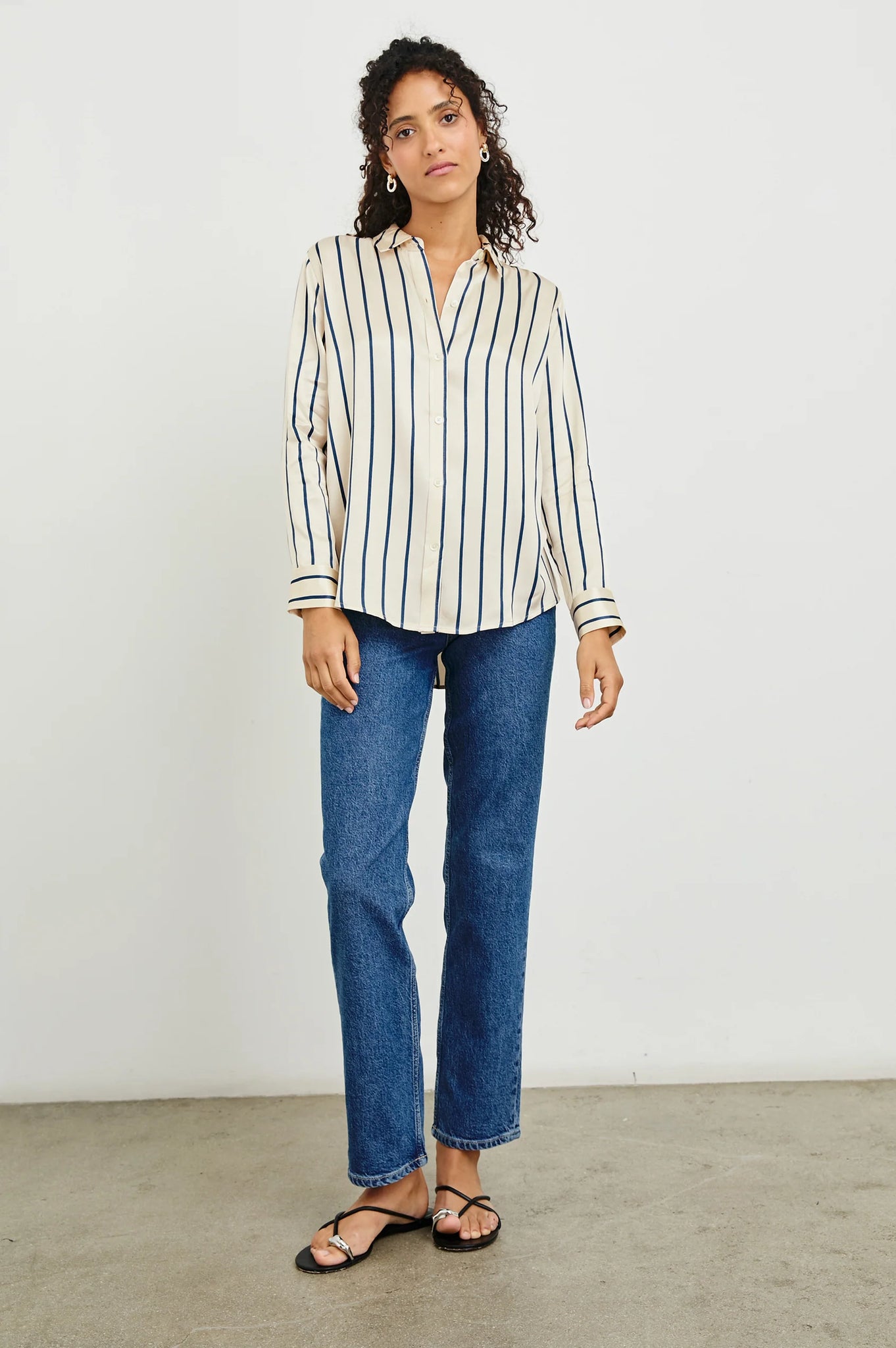 Maria Shirt in Ceramic Navy Stripe