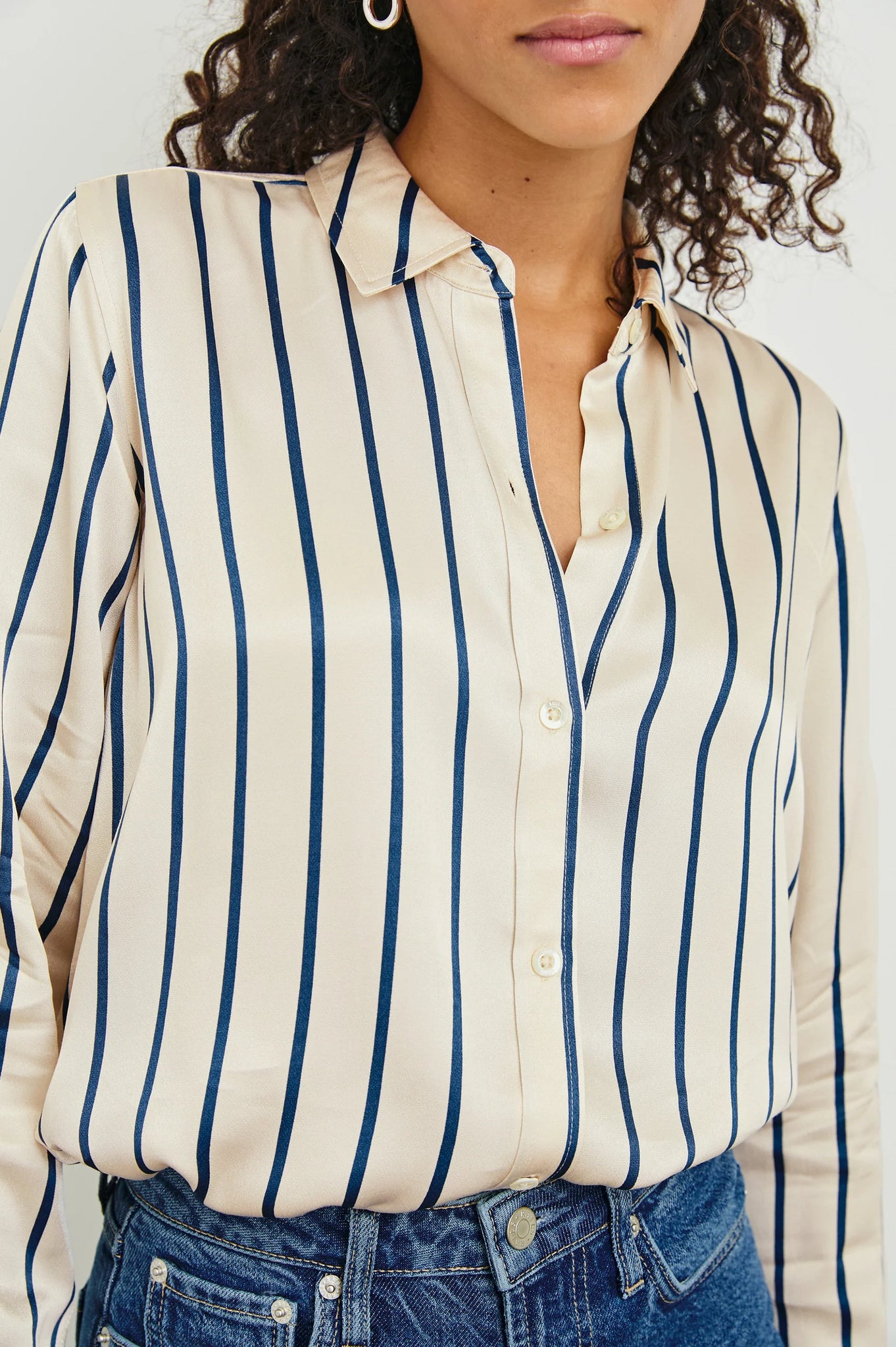 Maria Shirt in Ceramic Navy Stripe