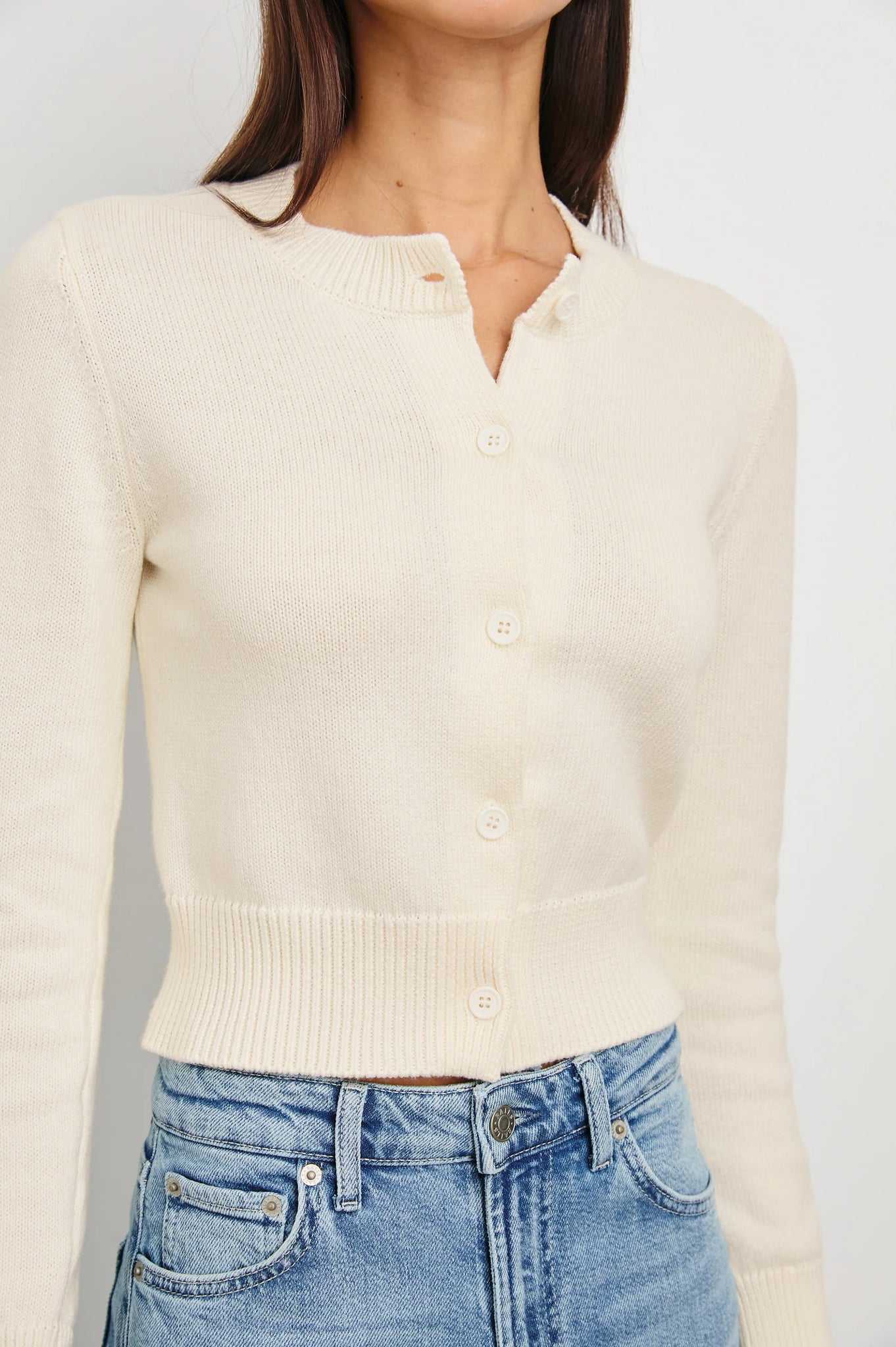 Norah Cardigan in Ivory