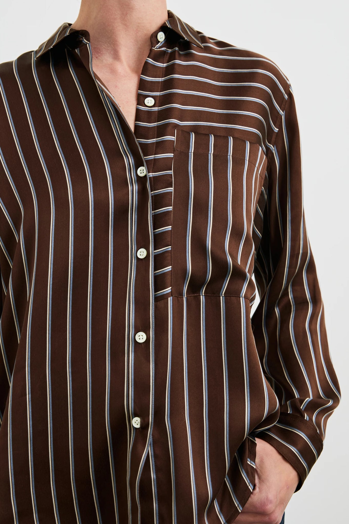 Spencer Shirt in Baltic White Stripe