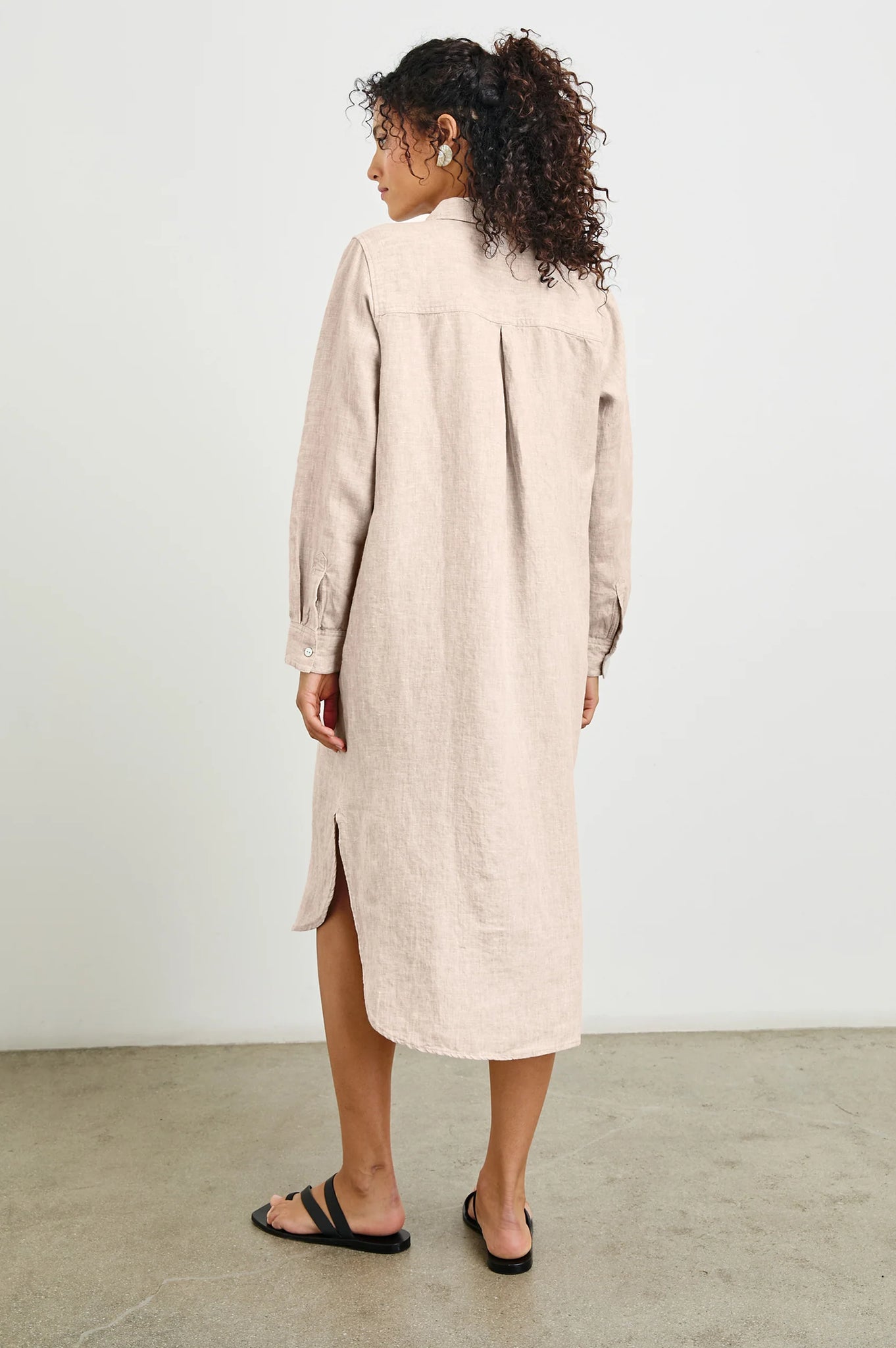 Val Shirt Dress in Heathered Flax