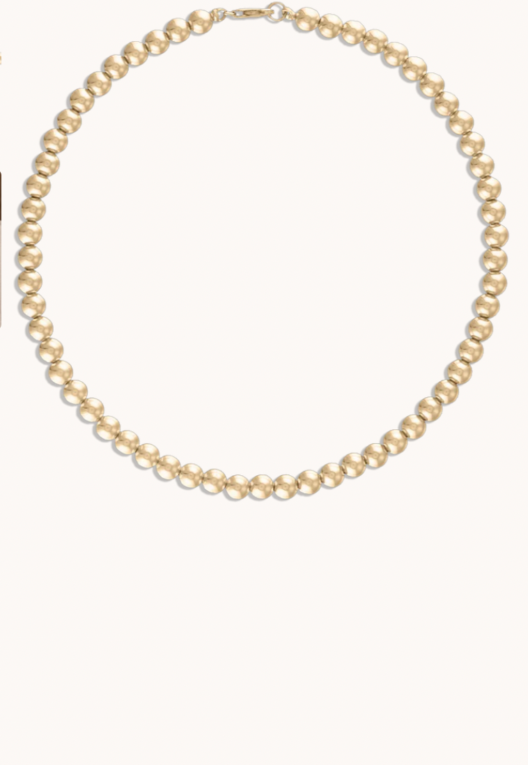 5MM Gold Ball Necklace - 14"