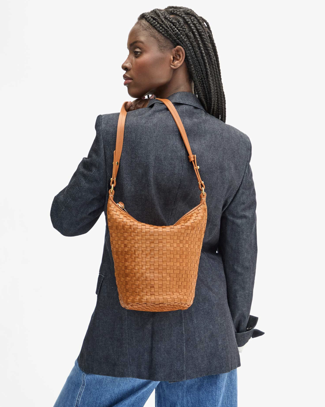 Petite Jeanne in Natural Woven Checker