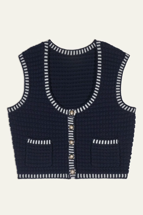 Gustave Sleeveless Vest. Marine