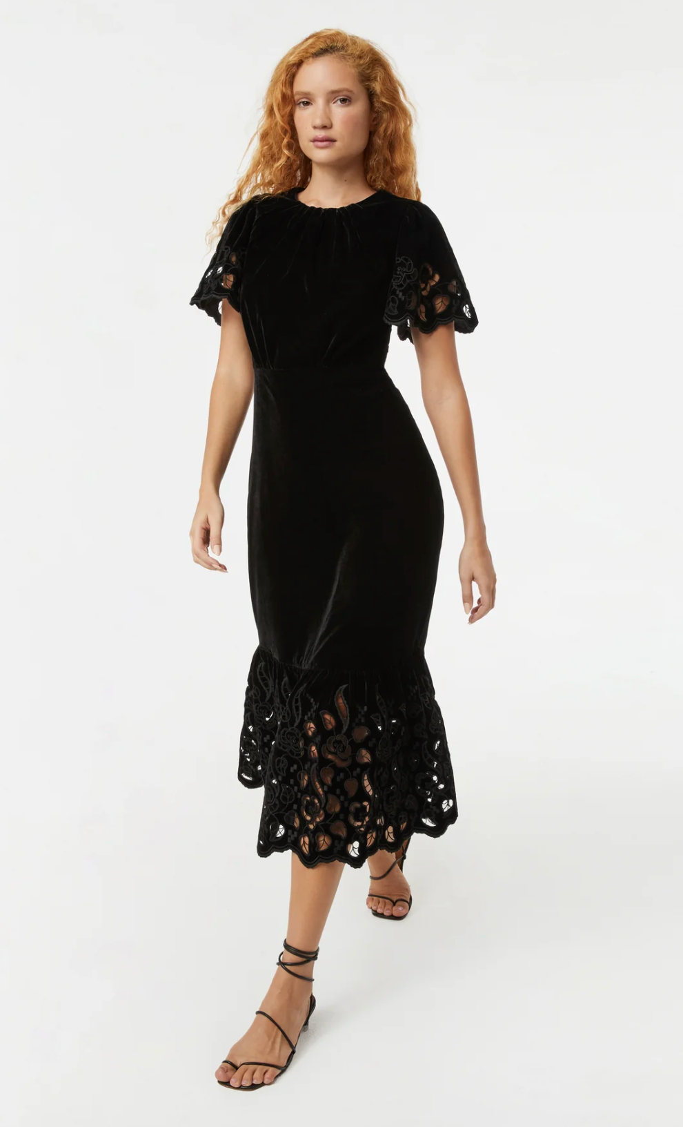 Nicolette Dress in Ink Sandy Eyelet