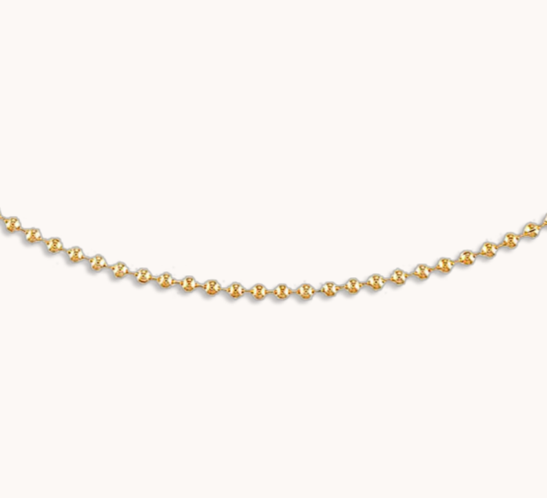 2MM Gold Ball Chain Necklace - 16"