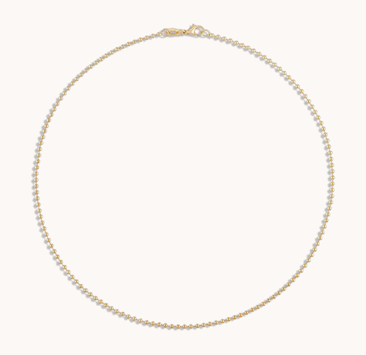 2MM Gold Ball Chain Necklace - 18"