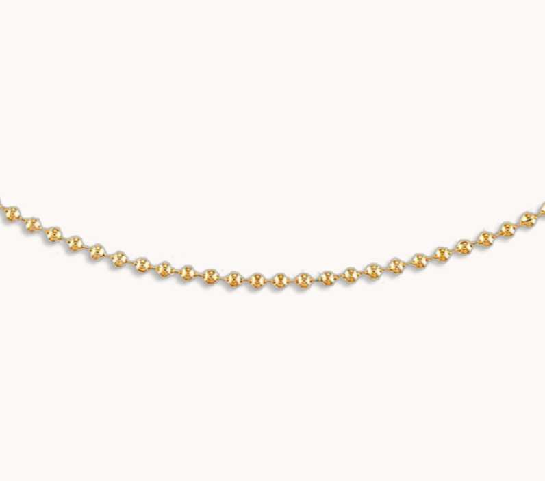 2MM Gold Ball Chain Necklace - 18"