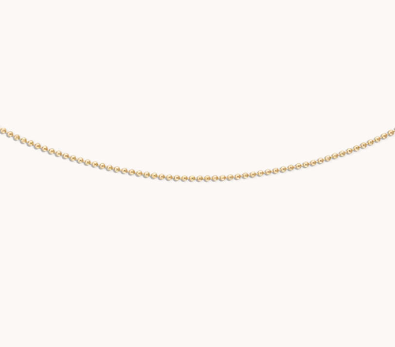 1MM Diamond Cut Gold Ball Chain Necklace - 16"