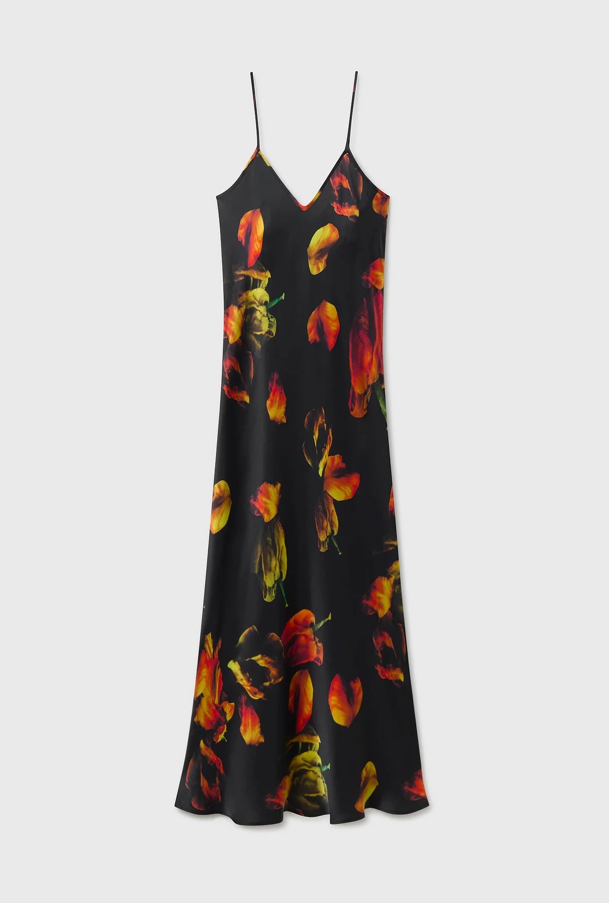 90s Slip Dress in Tulipa Black