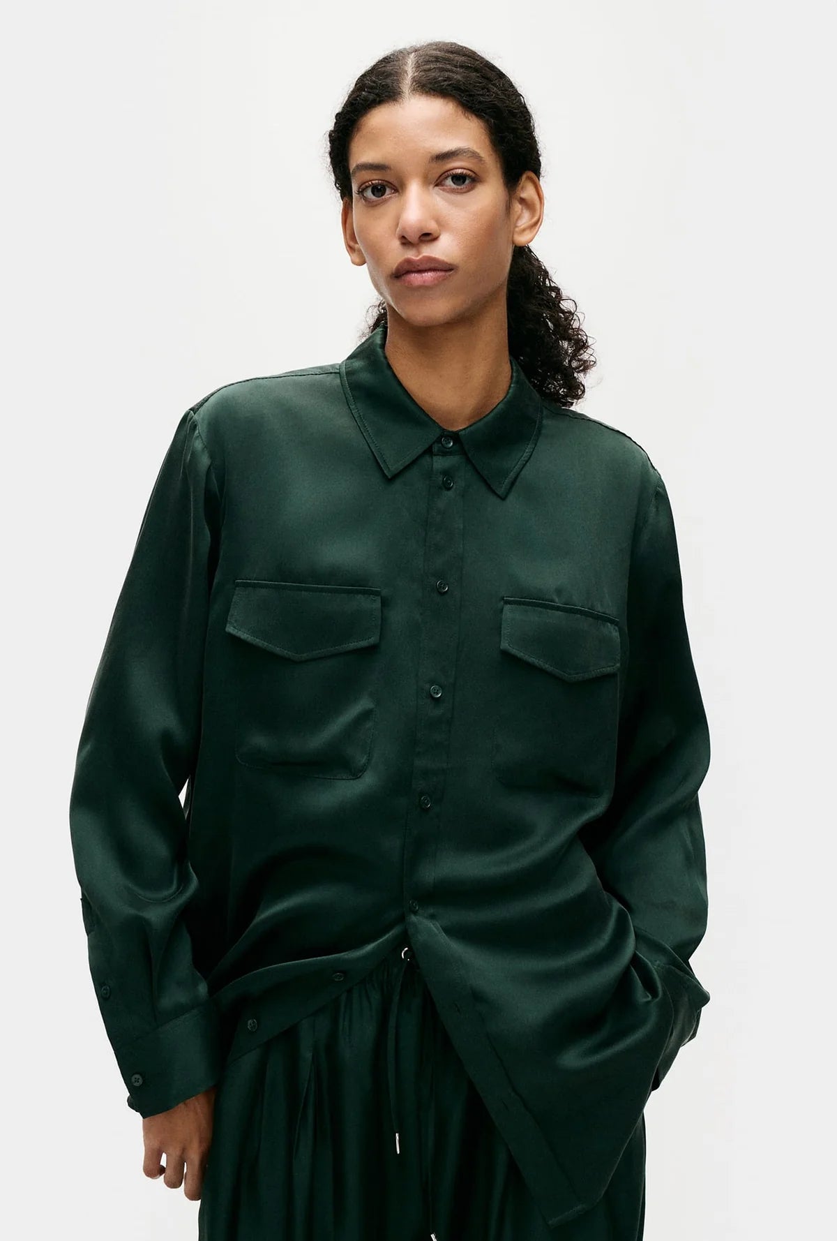 Boyfriend Shirt in Scarab