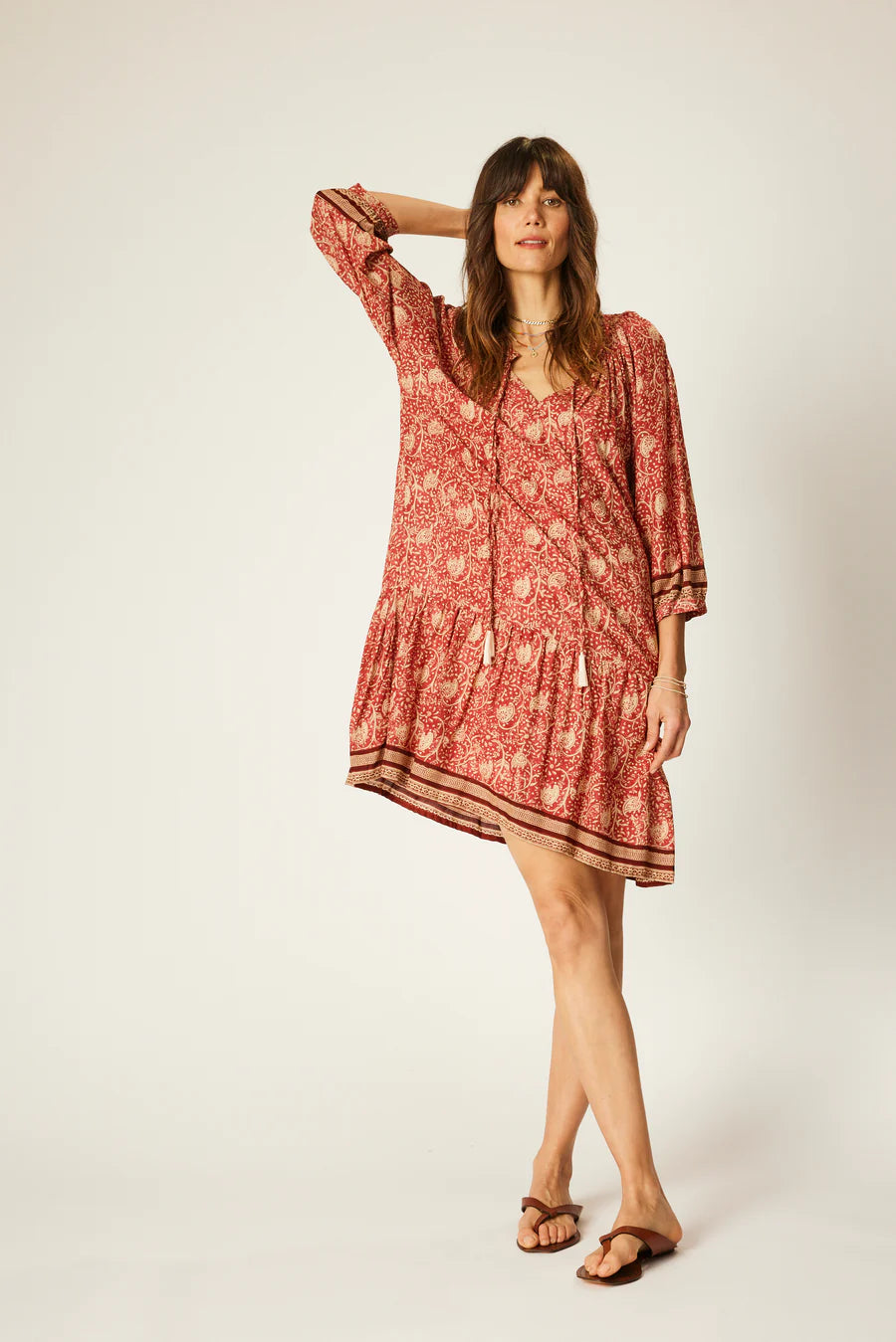 Stevie Dress in Water Lily Terracotta