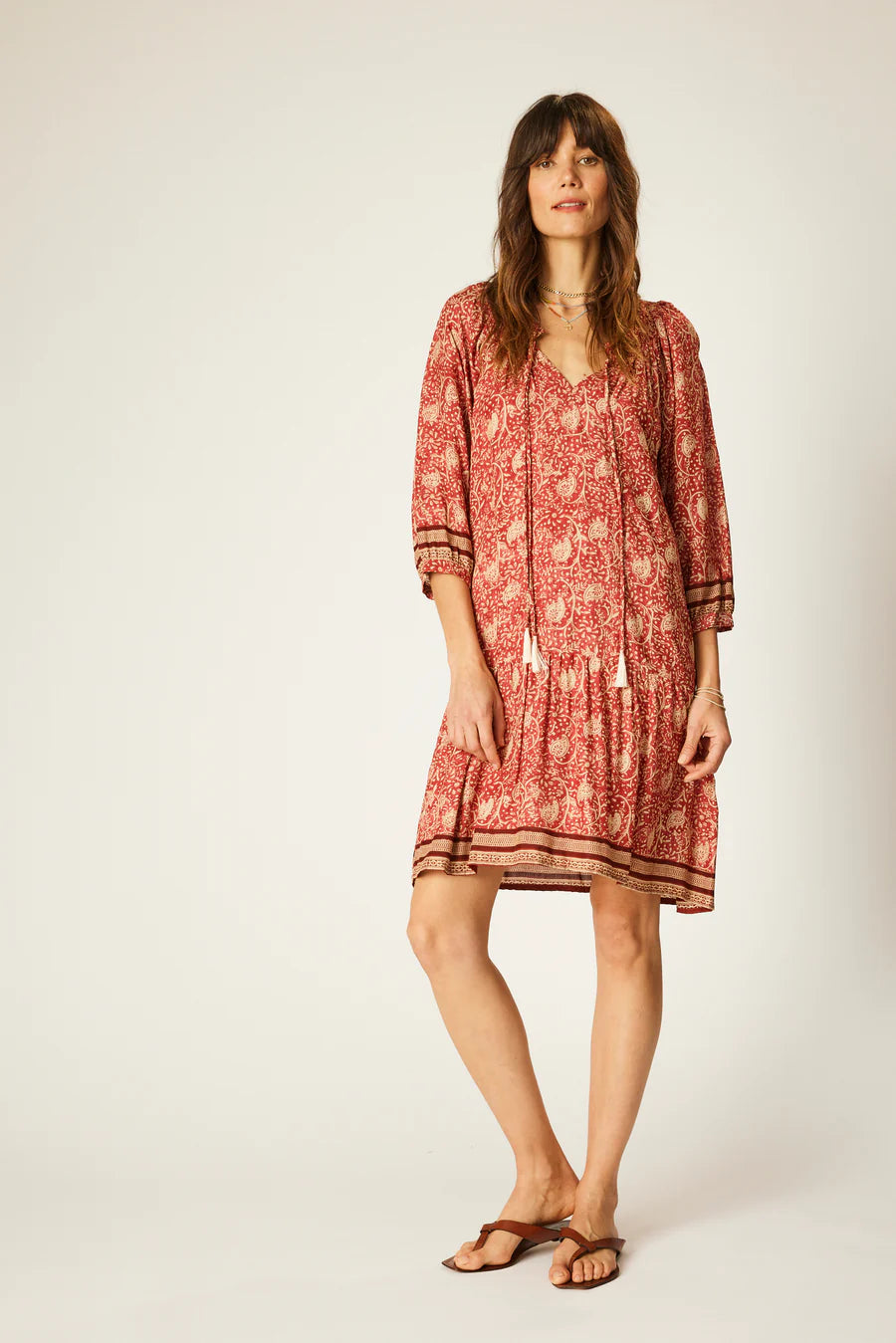 Stevie Dress in Water Lily Terracotta