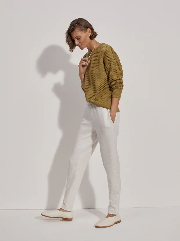 The Slim Zip Hem Pant 29.5" in Ivory Marl