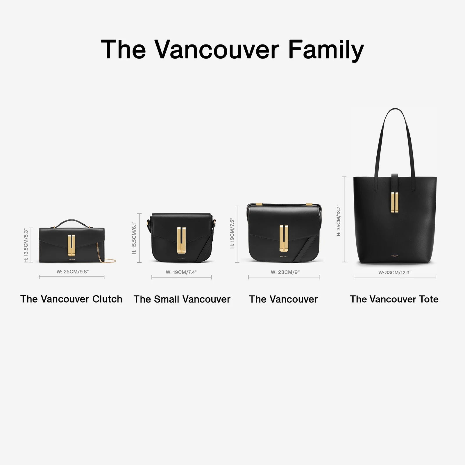 The Small Vancouver in Black Smooth Leather