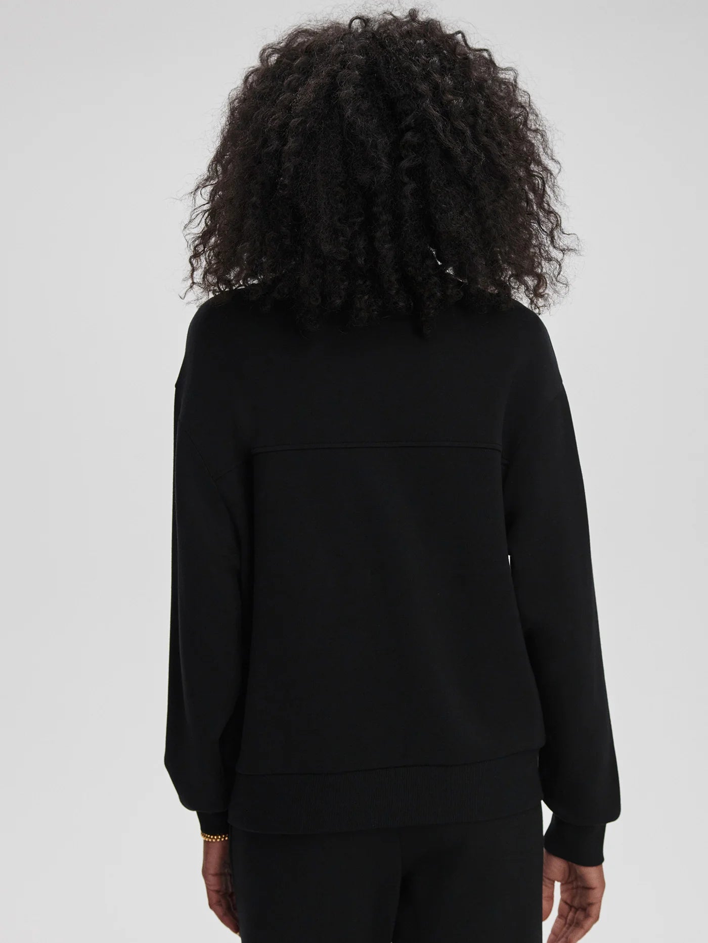 Celeste Button Front Sweatshirt in Black