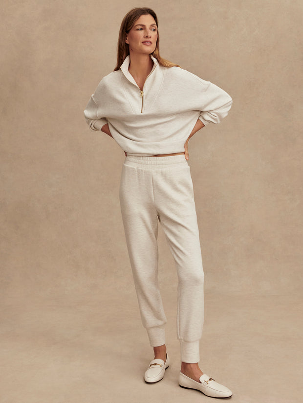 The Slim Cuff Pant 27.5" in Ivory Marl