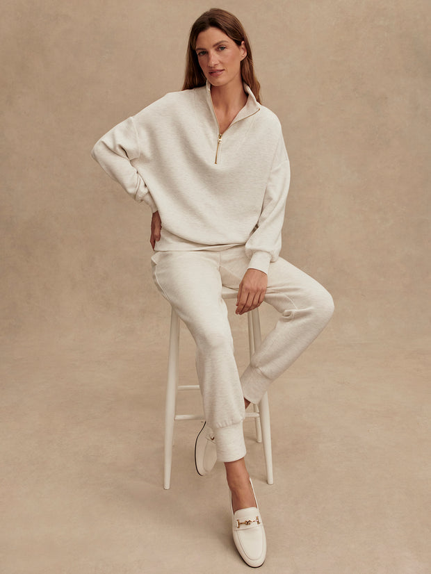 The Slim Cuff Pant 27.5" in Ivory Marl