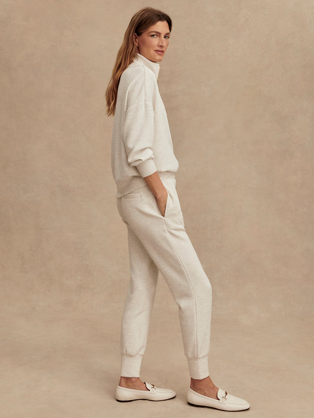 The Slim Cuff Pant 27.5" in Ivory Marl