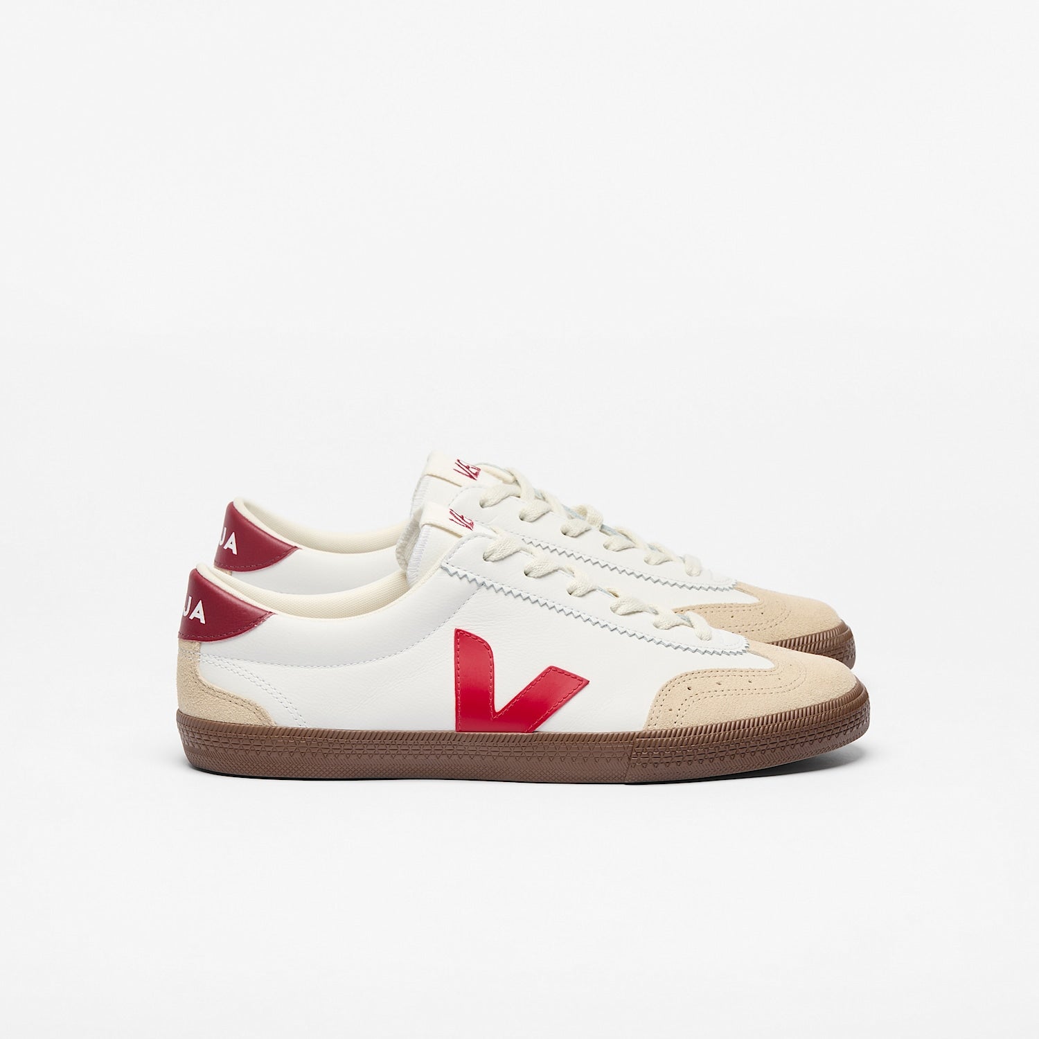 Volley Leather in White Pekin Bark