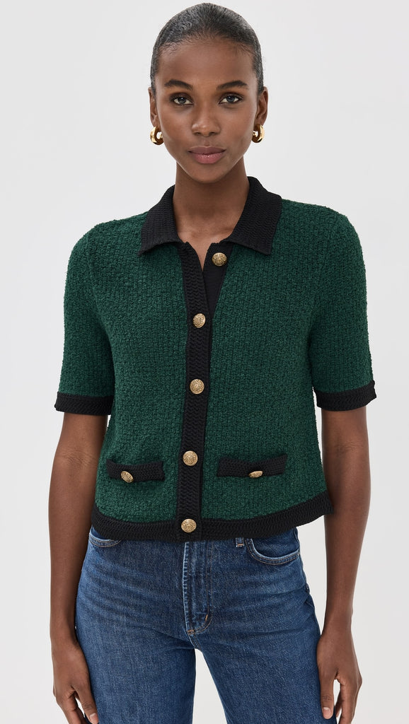 Marie Cardigan in Pine/Black