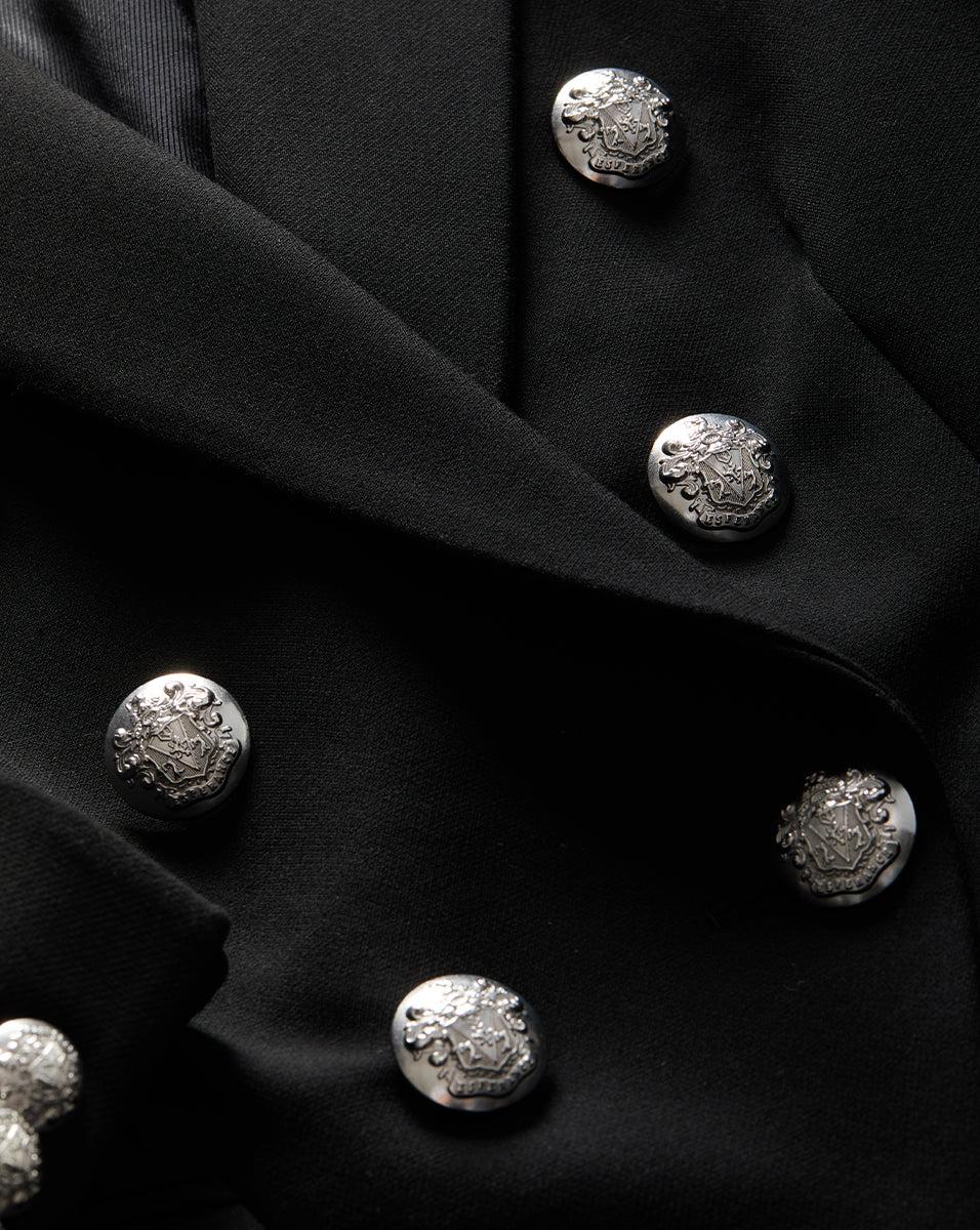 Miller Dickey Jacket in Black Silver Buttons