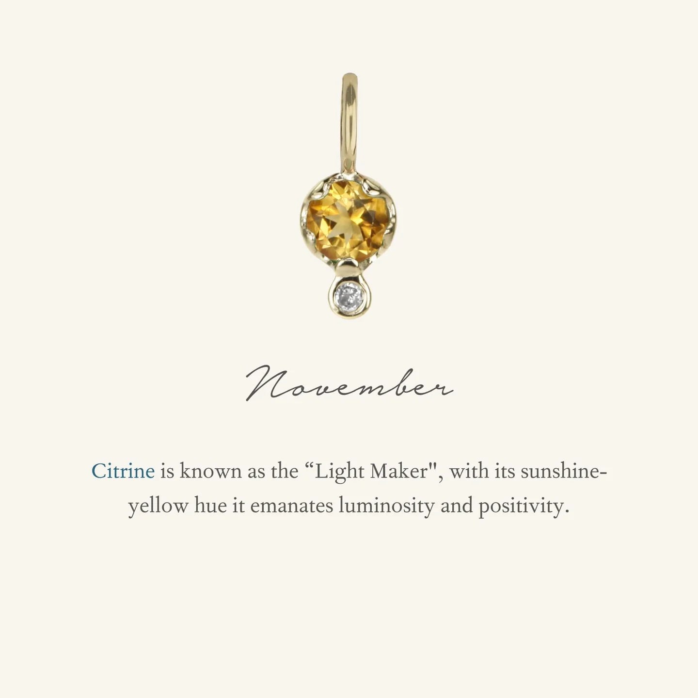 Citrine Birthstone Amulet | November