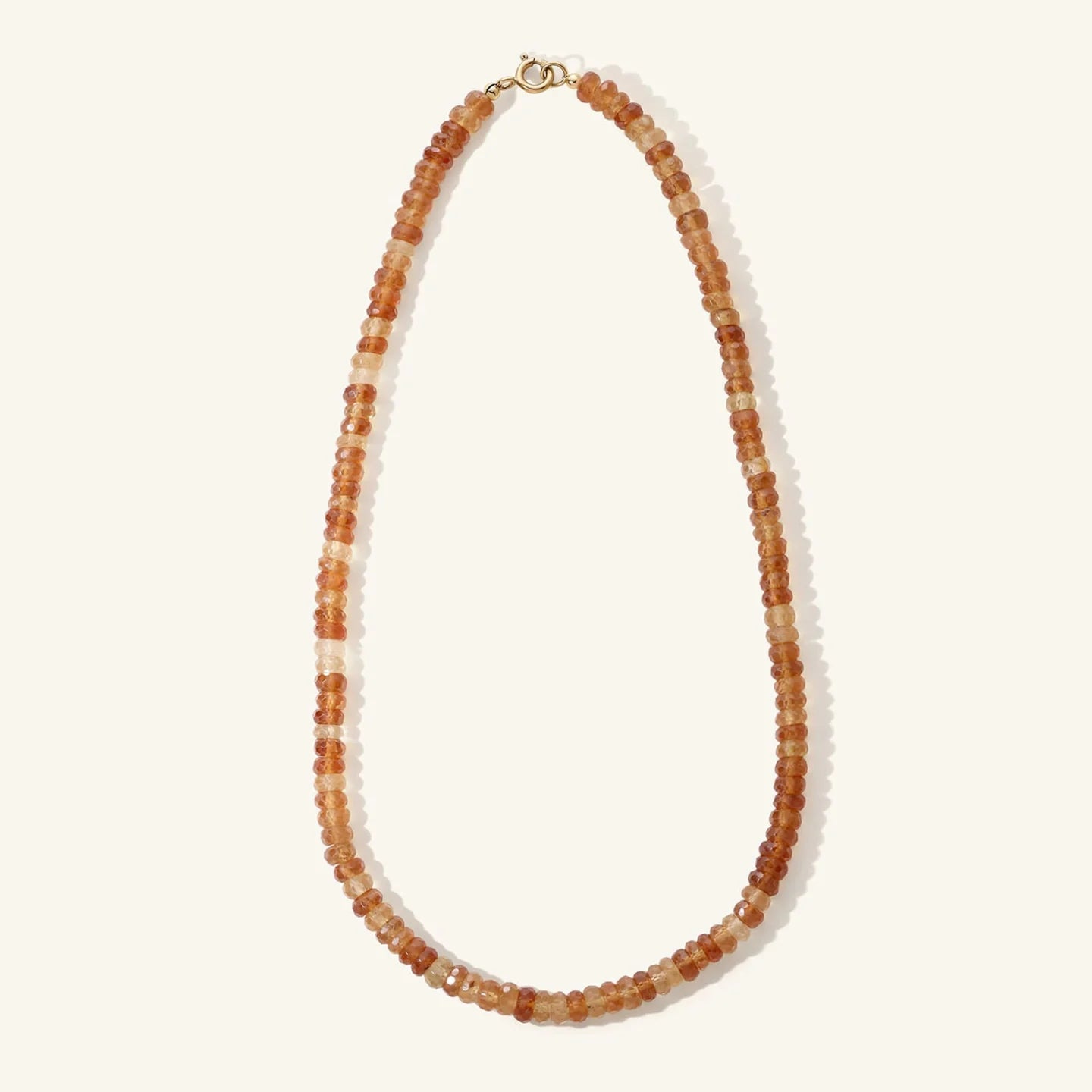 Hessonite Beaded Necklace - 20"