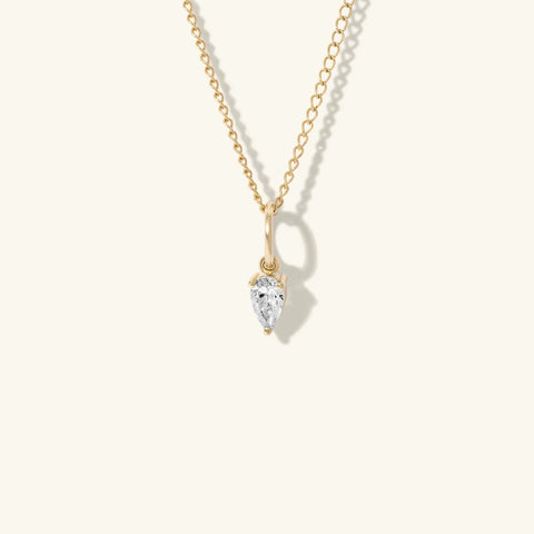 Pear Shaped Diamond Pendant in Gold