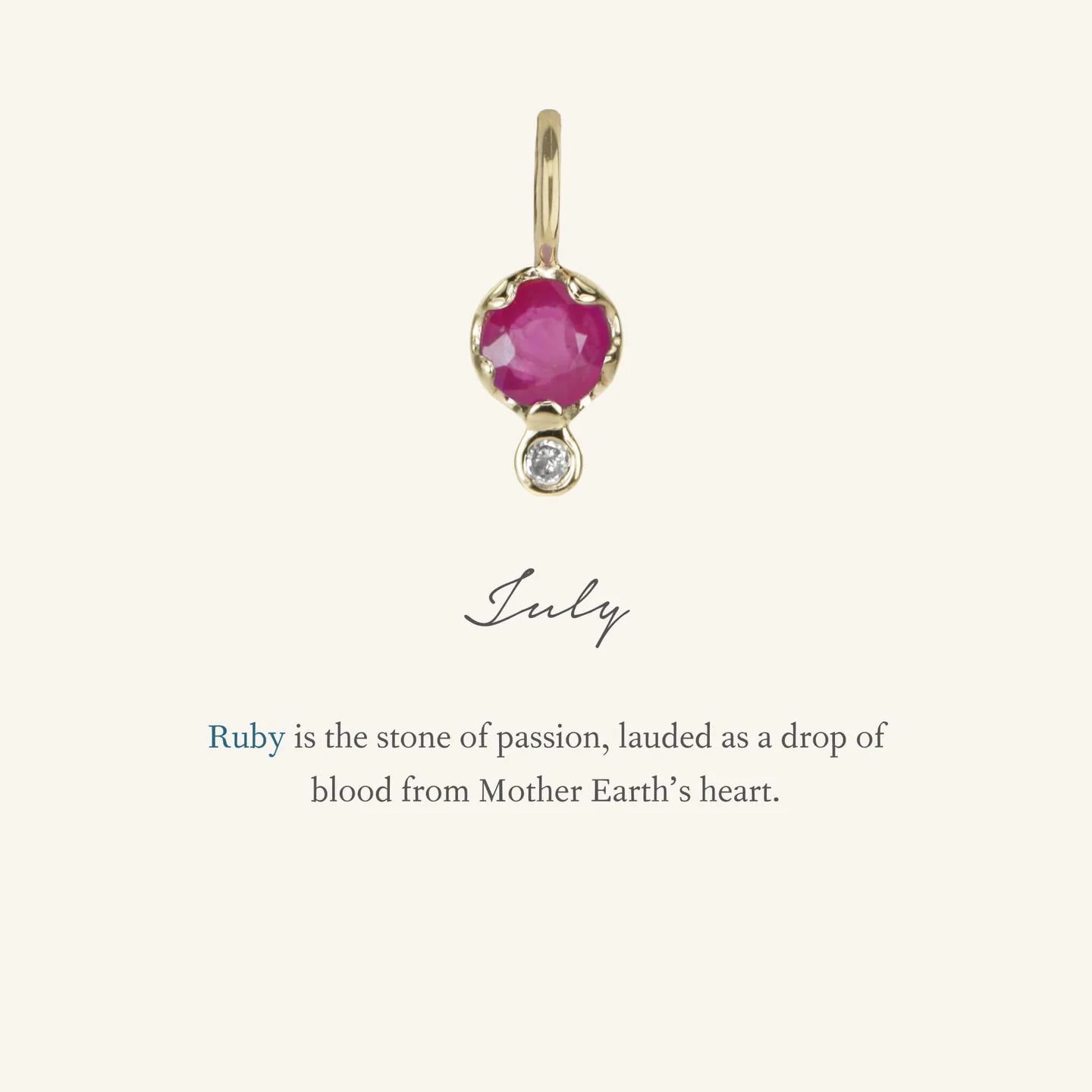 Ruby Birthstone Amulet | July