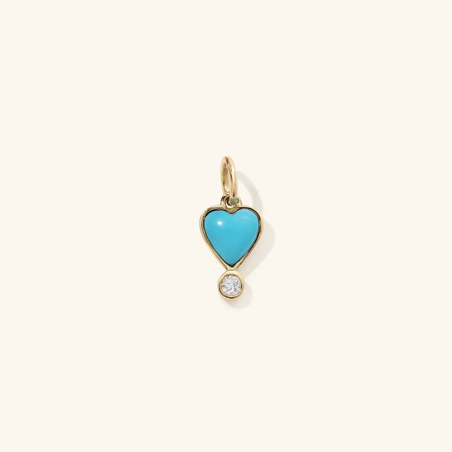 Turquoise and Diamond Byrdie Heart Charm