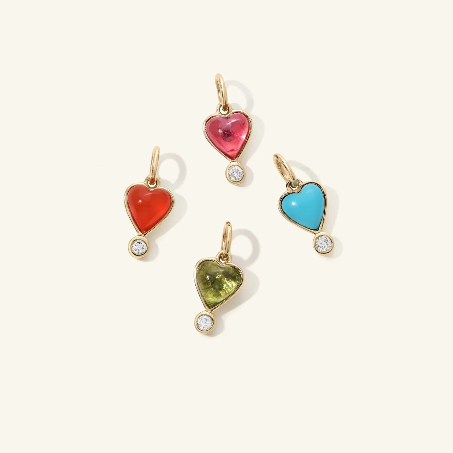 Turquoise and Diamond Byrdie Heart Charm