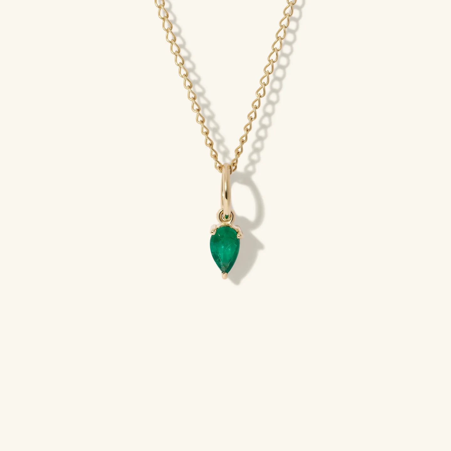 Pear Shaped Emerald Pendant in Gold