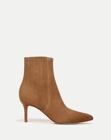 Lisa Suede Mid-Heel Bootie in Hazelwood